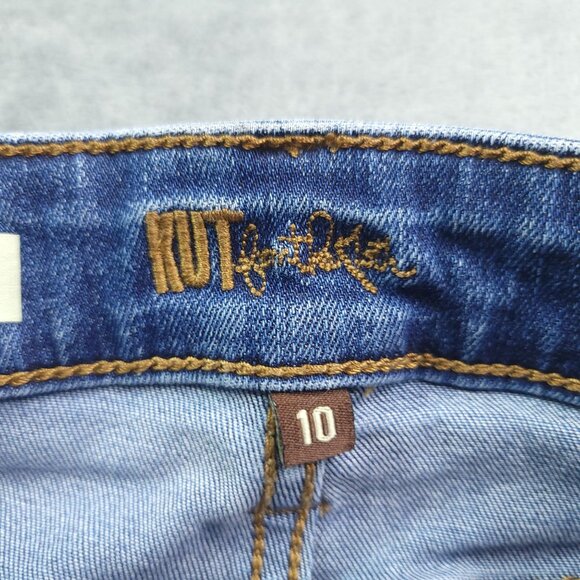 Kut From The Kloth Womens Catherine Boyfriend Jeans 10 Patchwork Distressed - Picture 8 of 9